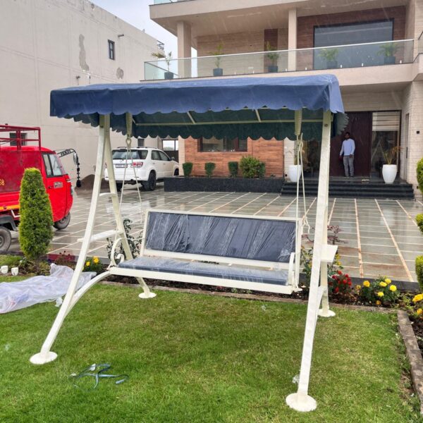 3-Seater Outdoor Garden Swing with Canopy | Heavy-Duty Metal Frame | Waterproof Sunshade